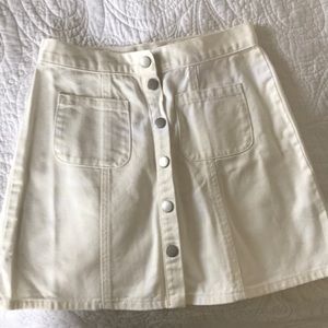 BDG white denim skirt